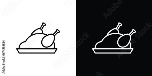 Turkey icon design template with outline style
