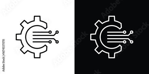 Transform icon design template with outline style