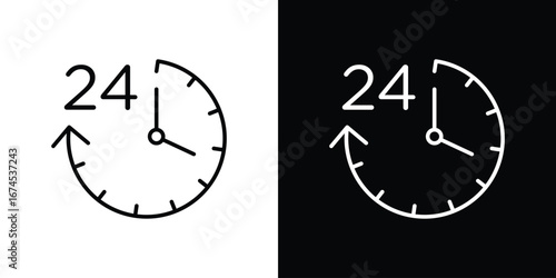 Time twenty four icon design template with outline style