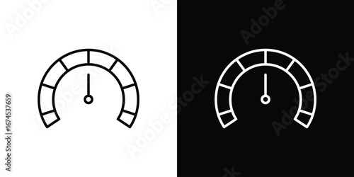 Tachometer icon design template with outline style