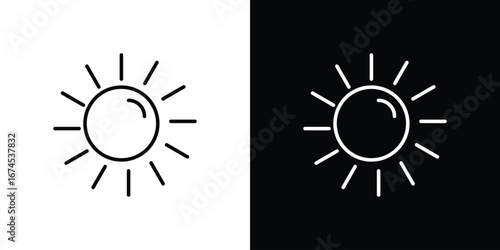 Sun icon design template with outline style