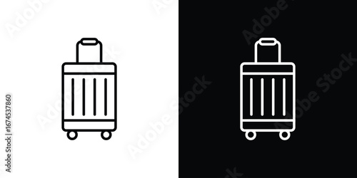 Suitcase icon design template with outline style