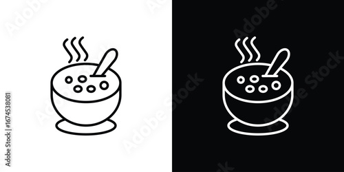 Soup icon design template with outline style