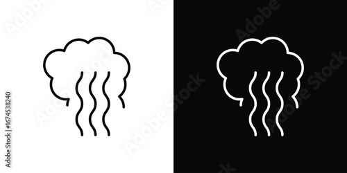 Smoke icon design template with outline style