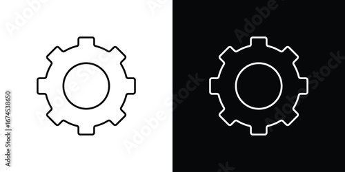 Settings icon design template with outline style