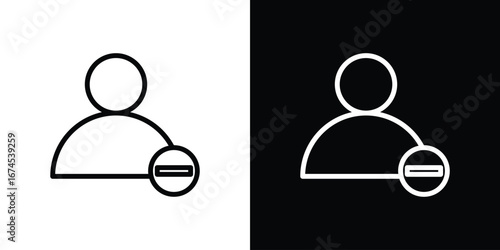 Remove user icon design template with outline style