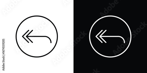 Reply all icon design template with outline style