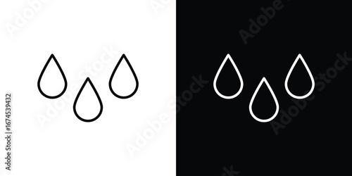 Raindrops icon design template with outline style