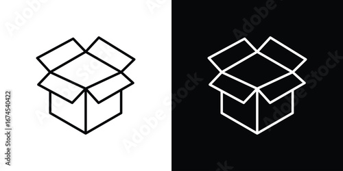 Open box icon design template with outline style
