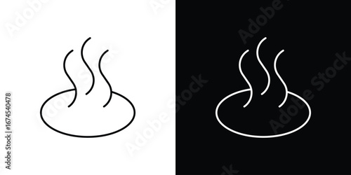 Onsen icon design template with outline style