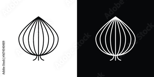 Onion icon design template with outline style