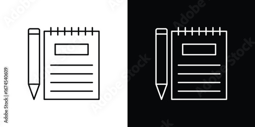 Notebook icon design template with outline style