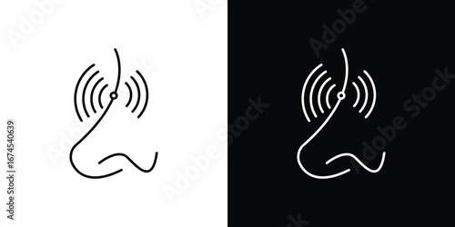 Nose pain icon design template with outline style