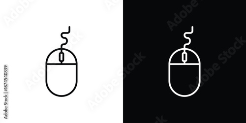 Mouse icon design template with outline style