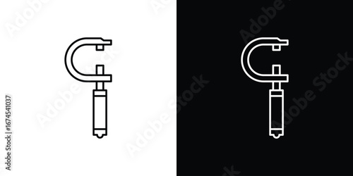 Micrometer icon design template with outline style