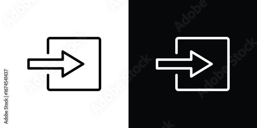 Log out icon design template with outline style