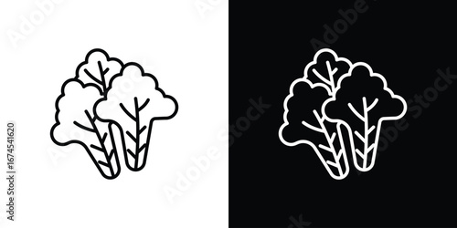 Lettuce icon design template with outline style