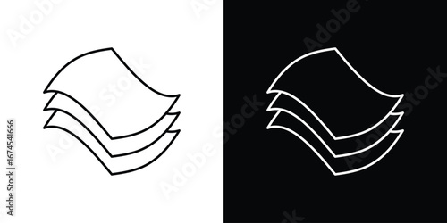 Layers icon design template with outline style