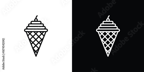 Ice cream icon design template with outline style