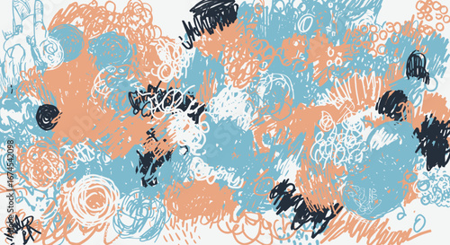 Vibrant Abstract Doodle Art Expressing Joyful Chaos Through Colorful Scribbles and Circles in Pastel and Bright Hues Evoking a Sense of Playful Energy and Creative Freedom
