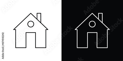 Home icon design template with outline style