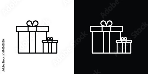 Gifts icon design template with outline style