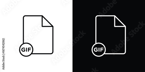 Gif icon design template with outline style