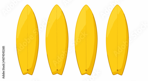 Vibrant Yellow Surfboards Lined Up Ready for Ocean Waves and Beach Activities