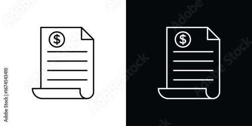 File invoice icon design template with outline style