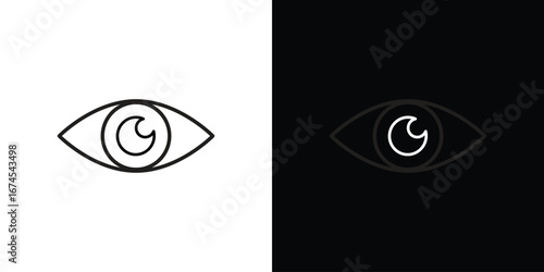 Eye icon design template with outline style