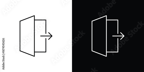 Exit icon design template with outline style