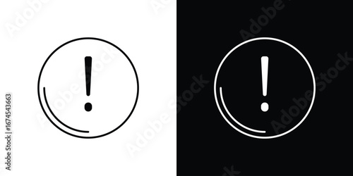 Exclamation interface icon design template with outline style
