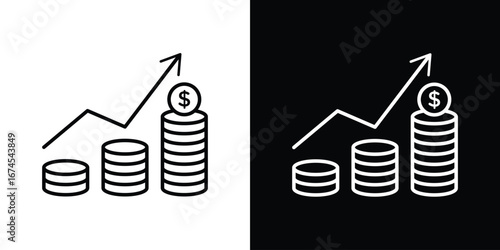 Earning icon design template with outline style