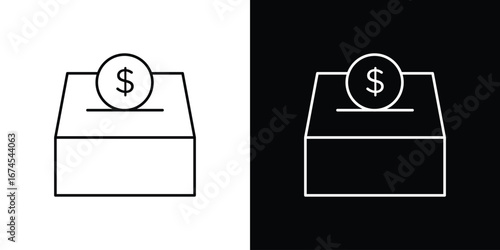 Donate icon design template with outline style