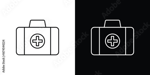 Doctor bag icon design template with outline style