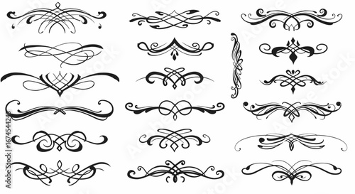 Elegant Flourishes and Decorative Ornaments for Enhancing Graphic Designs and Layouts