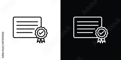 Diploma icon design template with outline style