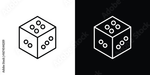 Dice icon design template with outline style
