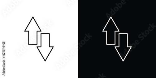 Data transfer icon design template with outline style