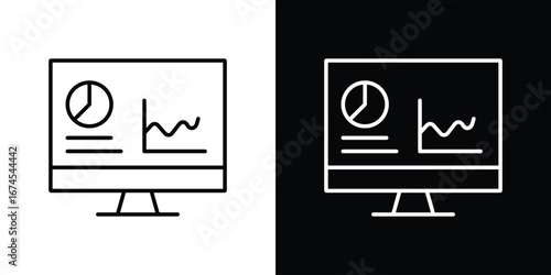 Dashboard icon design template with outline style