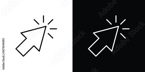 Cursor icon design template with outline style
