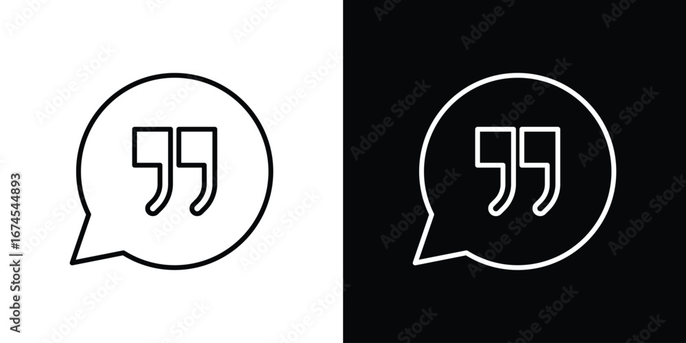 Fototapeta premium Comment quote icon design template with outline style