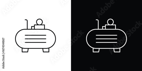 Compressor icon design template with outline style