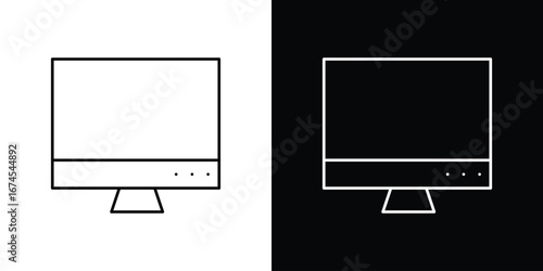 Computer screen icon design template with outline style