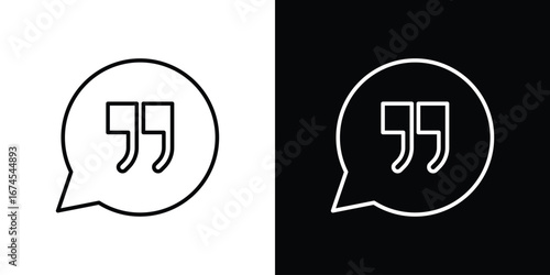 Comment quote icon design template with outline style
