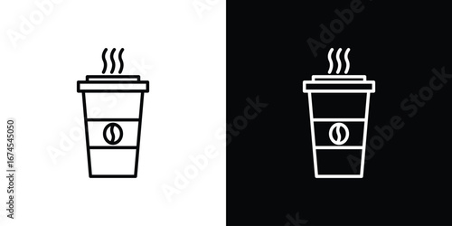 Coffee icon design template with outline style