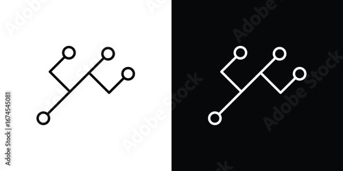 Code branch icon design template with outline style