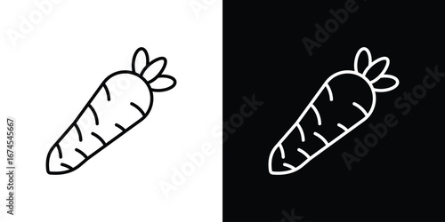Carrot icon design template with outline style