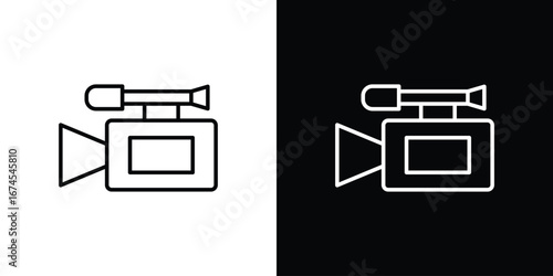 Camcorder icon design template with outline style