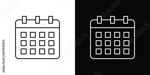 Calendar icon design template with outline style